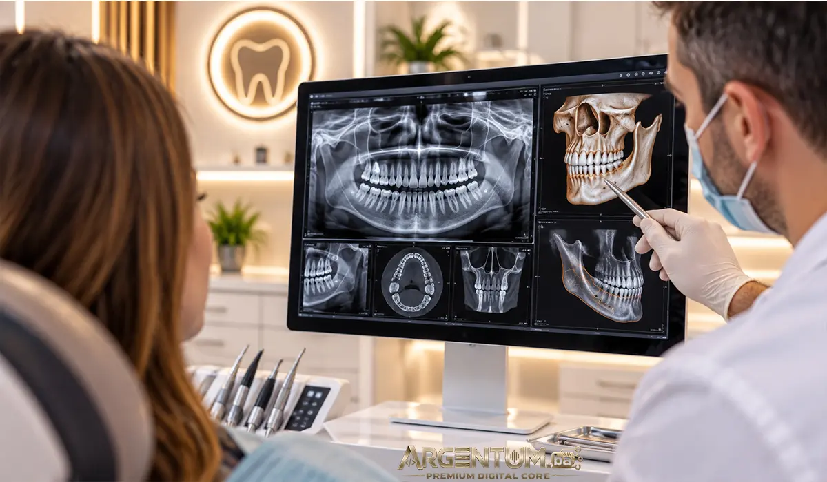 Ortopan i 3D CBCT snimak na dijagnostičkom monitoru